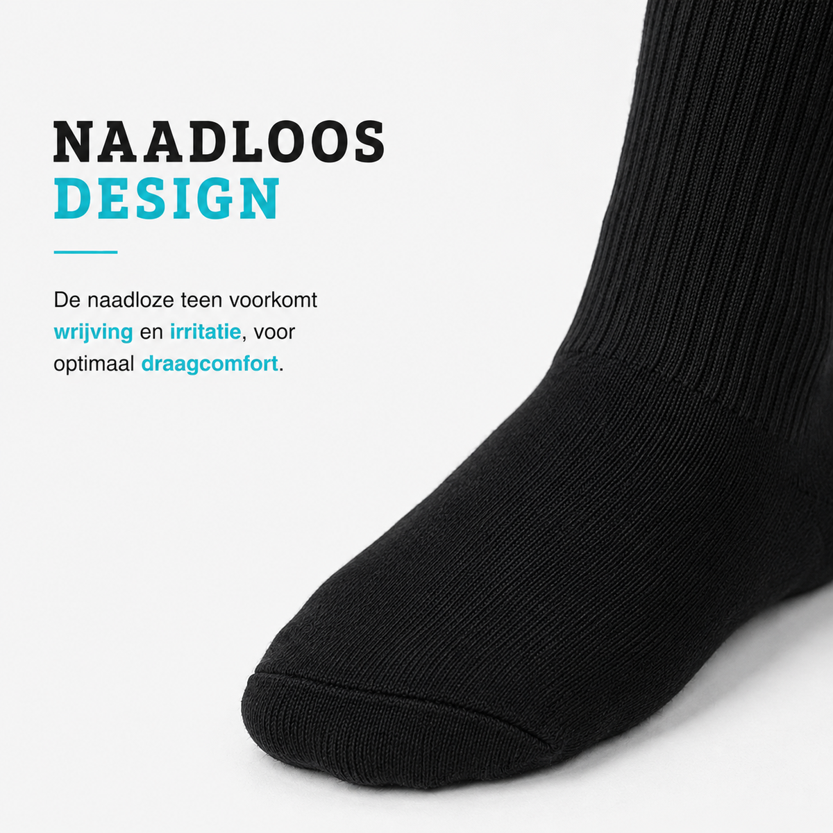 Naadloze Antislip Sokken Dames - 92% Katoen - 36-40 - Zwart