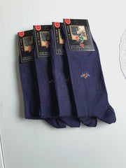 Dunne wollen sokken donkerblauw